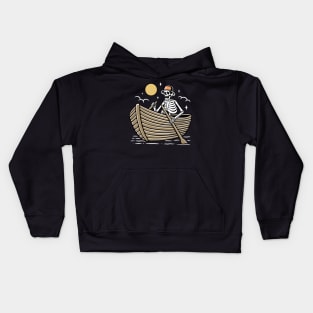 Skull Row a Boat Kids Hoodie